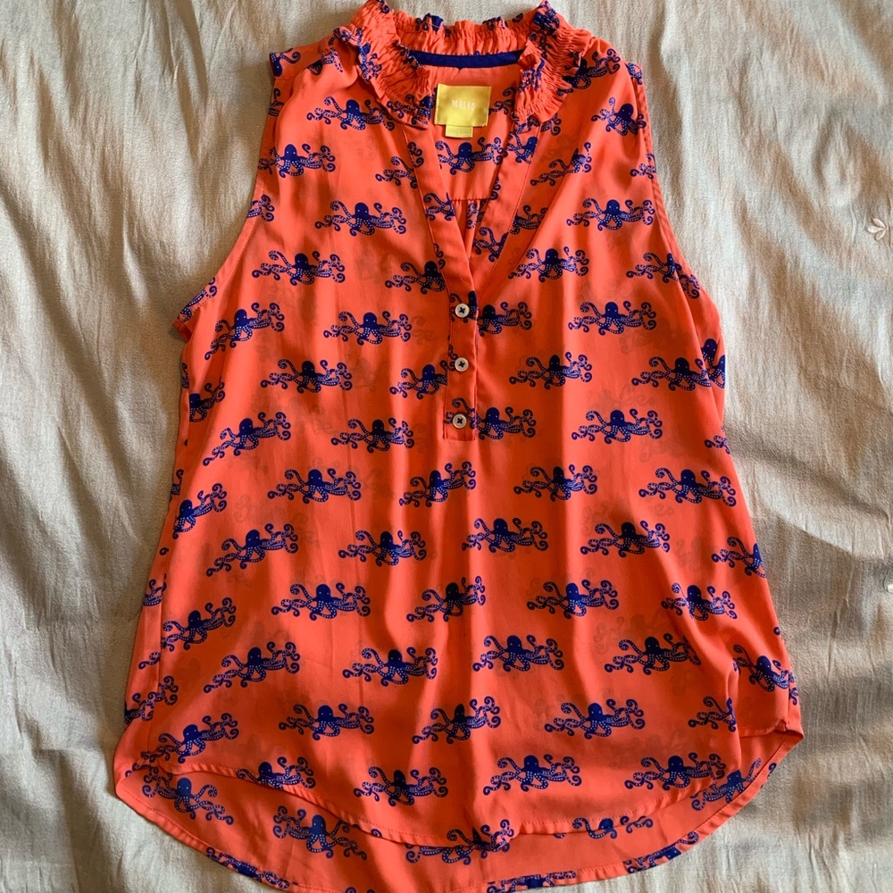 Anthropologie Sleeveless Octopus Blouse